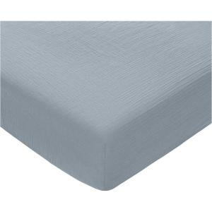 imageComfy Cubs Muslin Bassinet Sheet  100 Soft Cotton Fabric Breathable ampamp Gentle for Babys Sensitive Skin  Universal Fit with Secure Elastic Edging GiftReady Packaging  BlushPacific Blue