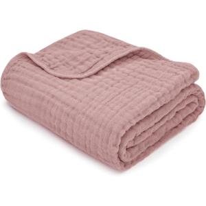 imageComfy Cubs Muslin Blanket for Adults Queen 90quot x 90quot  6 Layer Soft Breathable ampamp Lightweight Muslin Adult Blanket  Machine Washable ampamp Designed in The US Bedding for All Seasons  SandMauve