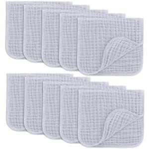 imageComfy Cubs Muslin Burp Cloths 20quot x 10quot Pack of 10  Large 6Layer Ultra Absorbent 100 Cotton for Baby Drool and Messes  Soft Safe ampamp Gentle Baby Burp Cloths for Boys ampamp Girls  BlushSlate
