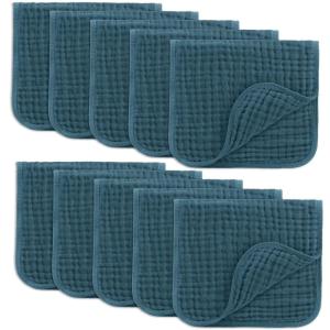 imageComfy Cubs Muslin Burp Cloths 20quot x 10quot Pack of 10  Large 6Layer Ultra Absorbent 100 Cotton for Baby Drool and Messes  Soft Safe ampamp Gentle Baby Burp Cloths for Boys ampamp Girls  BlushNeptune