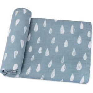 imageComfy Cubs Muslin Swaddle Blankets Pack of 4 47 x 47 Inches Soft Cotton Baby Blanket Set Large Multipurpose Swaddling Wraps for Newborns  SelfSoothing Swaddle  Sun Rainbow Rain DoodleBlue Raindrops