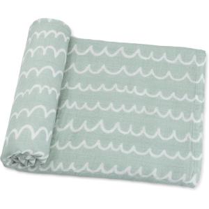 imageComfy Cubs Muslin Swaddle Blankets Pack of 4 47 x 47 Inches Soft Cotton Baby Blanket Set Large Multipurpose Swaddling Wraps for Newborns  SelfSoothing Swaddle  Sun Rainbow Rain DoodleGreen Doodle
