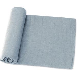 imageComfy Cubs Muslin Swaddle Blankets Pack of 4 47 x 47 Inches Soft Cotton Baby Blanket Set Large Multipurpose Swaddling Wraps for Newborns  SelfSoothing Swaddle  Sun Rainbow Rain DoodlePacific Blue