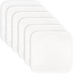 imageComfy Cubs Organic Rayon Made from Bamboo Baby Washcloths 6 Pack UltraSoft Organic Fabric Gentle on Sensitive Skin for Face and Body Plush Super Absorbent for Girls and Boys White Trim