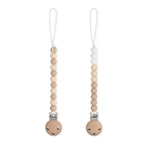imageComfy Cubs Pacifier Clips 2 Pack  100 Food Grade Silicone Baby Pacifier Clips BPA ampamp PVC Free  CPSIA Certified Lightweight and Flexible Baby Gifts  Beige ampamp Light BeigeBeige  Light Beige  and White
