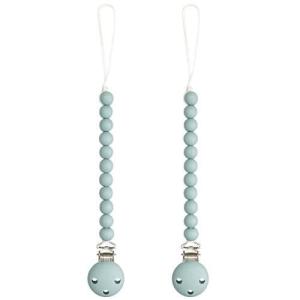 imageComfy Cubs Pacifier Clips 2 Pack  100 Food Grade Silicone Baby Pacifier Clips BPA ampamp PVC Free  CPSIA Certified Lightweight and Flexible Baby Gifts  Beige ampamp Light BeigeSage