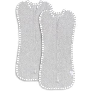 imageComfy Cubs Swaddle Blanket Baby Girl Boy Easy Zipper Wrap 2 Pack Newborn Infant Sleep Sack Small 03 Months BlueGrey