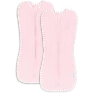 imageComfy Cubs Swaddle Blanket Baby Girl Boy Easy Zipper Wrap 2 Pack Newborn Infant Sleep Sack Small 03 Months BluePink