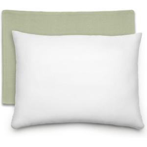 imageComfy Cubs Toddler Pillow with Muslin Pillowcase 13 x 18 in  Travel and Sleep Support for Kids  Lightweight Breathable Microfiber Fill  Soft and Cozy Small Pillow for Toddlers  SageSage