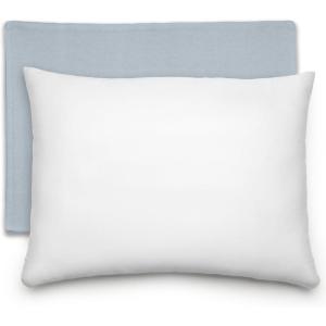 imageComfy Cubs Toddler Pillow with Muslin Pillowcase 13 x 18 in  Travel and Sleep Support for Kids  Lightweight Breathable Microfiber Fill  Soft and Cozy Small Pillow for Toddlers  SagePacific Blue