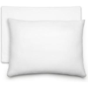 imageComfy Cubs Toddler Pillow with Muslin Pillowcase 13 x 18 in  Travel and Sleep Support for Kids  Lightweight Breathable Microfiber Fill  Soft and Cozy Small Pillow for Toddlers  SageWhite