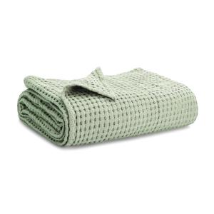 imageComfy Cubs Waffle Blanket Twin 90quot x 66quot  100 Cotton Lightweight Breathable Bed Blanket  Soft Textured Thermal Weave for All Seasons  Decorative Cozy Layer for Couch Sofa or Bed  BlushSage