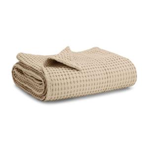 imageComfy Cubs Waffle Blanket Twin 90quot x 66quot  100 Cotton Lightweight Breathable Bed Blanket  Soft Textured Thermal Weave for All Seasons  Decorative Cozy Layer for Couch Sofa or Bed  BlushSand
