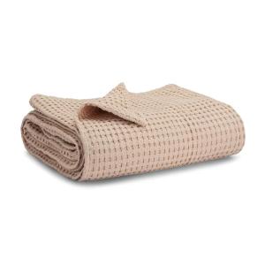 imageComfy Cubs Waffle Blanket Twin 90quot x 66quot  100 Cotton Lightweight Breathable Bed Blanket  Soft Textured Thermal Weave for All Seasons  Decorative Cozy Layer for Couch Sofa or Bed  BlushBlush
