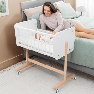 imageComfy Cubs Wooden Bedside Bassinet Sleeper  Safe and Stylish Baby Crib  Ideal Baby Sleeper Bed Crib for Newborns and Infants  Perfect Nursery Essentials for Babies