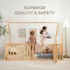 imageComfy Cubs Kids House Gated Floor Bed Twin Size  100 Pinewood Montessori Floor Bed with Safety Enclosure for Children Aged 5 Fun Kids Playhouse Design for Sleep amp Play  WhiteNatural Wood