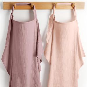 imageComfy Cubs Muslin Nursing Cover Pack of 2100 Cotton Muslin Breastfeeding Cover for Moms Soft amp Breathable Baby Nursing Scarf Adjustable Neck Strap  Privacy Coverage  Sand and CedarBlush and Mauve